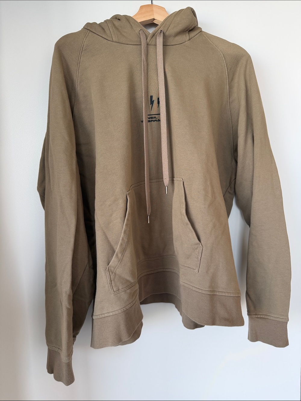 Neil Barrett Neutral Tan Pullover Hoodie with Front Pocket